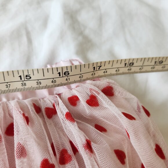Lace & Beads tulle midi skirt in blush micro heart print - Picture 12 of 13